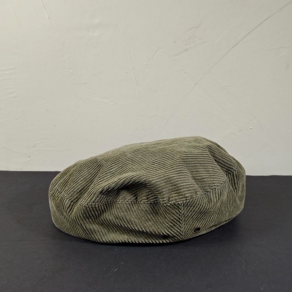 Vintage Converse All Star Hat Cap Olive Green Corduroy Beret Flat Hat
